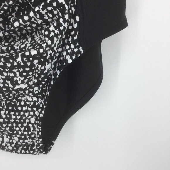 Calvin Klein Black White Shimmer Swimsuit Size 16 - Picture 7 of 8